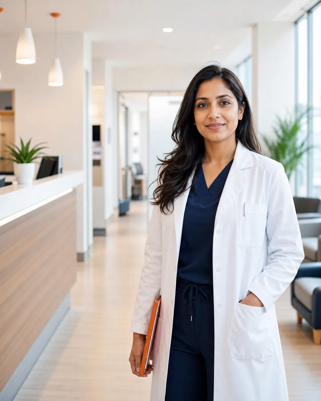 Compassionate doctor inside our welcoming clinic