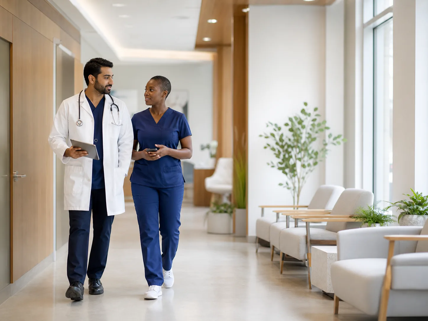 Healthcare professionals in a clinic