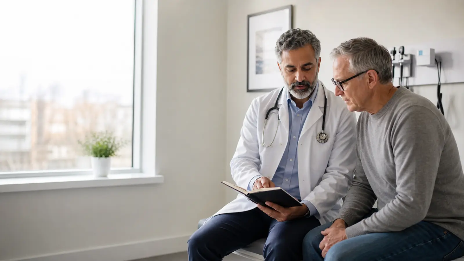 Doctor speaking with a patient in a clinic